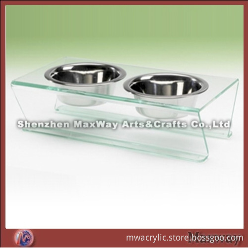 Acrylic Dog Twin Bowl Holder